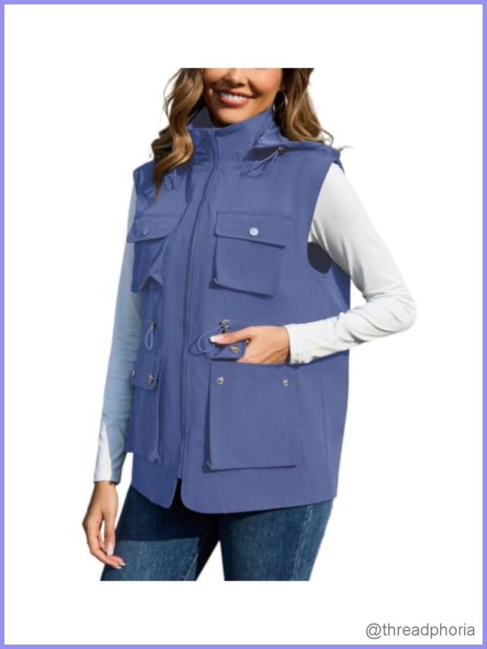 Women's Packable Military Utility Vest Waterproof Windbreaker Jacket Sleeveless